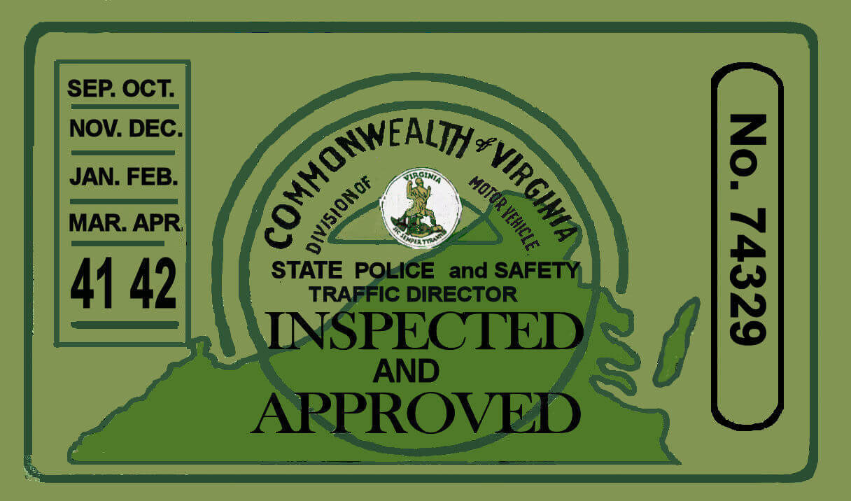 (image for) 1941-42 Virginia Inspection Sticker